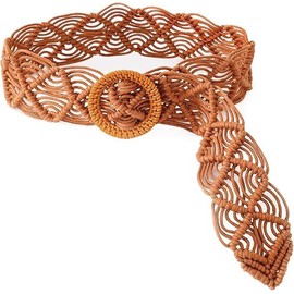 Braided Woven Belt Rattan Bohemian Waist Belt for Women for Dresses Skirts Pants Shorts