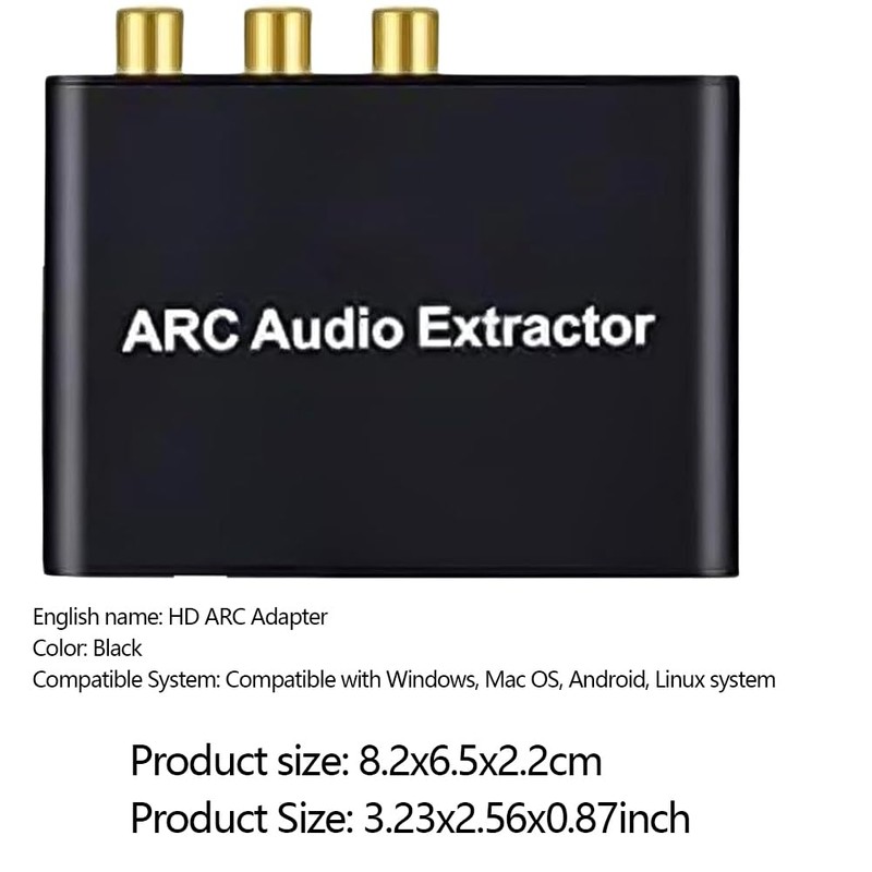 Aswalling -Compatible ARC Audio Extractor ARC toSPDIF Coaxial Stereo 3.5mm