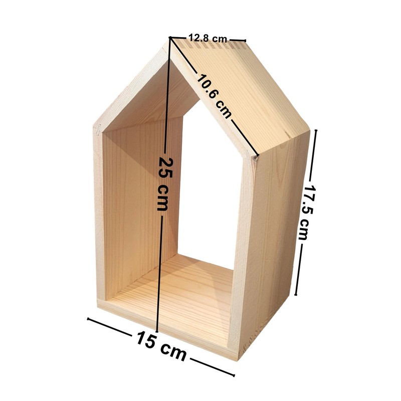 Wooden World - Wooden Shelf Plain Wall Hang Shape Of