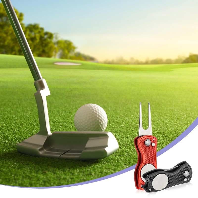 PATIKIL Golf Divot Repair Tool, 4 Pack Foldable Metal Golf