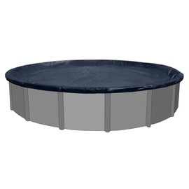 Deluxe Plus Winter Pool Cover for 12' Round Above Ground Swimming Pools | Blue/Black | Easy to Install, UV Protected, and Durable | Includes: 4' Overlap Material, Cable, Winch, and Warranty