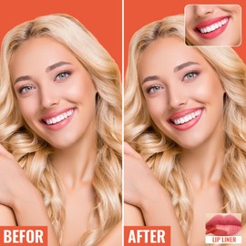 2pcs Lip Stain Peel Off Lip liner Stain Long Lasting Waterproof,2-in-1 Lip Liner with Tweezer Nude Matte,Non-Stick Cup,Transfer-proof，Natural Finish,Stay On All Day,Perfect for Gift (Cocoa+Coffee)