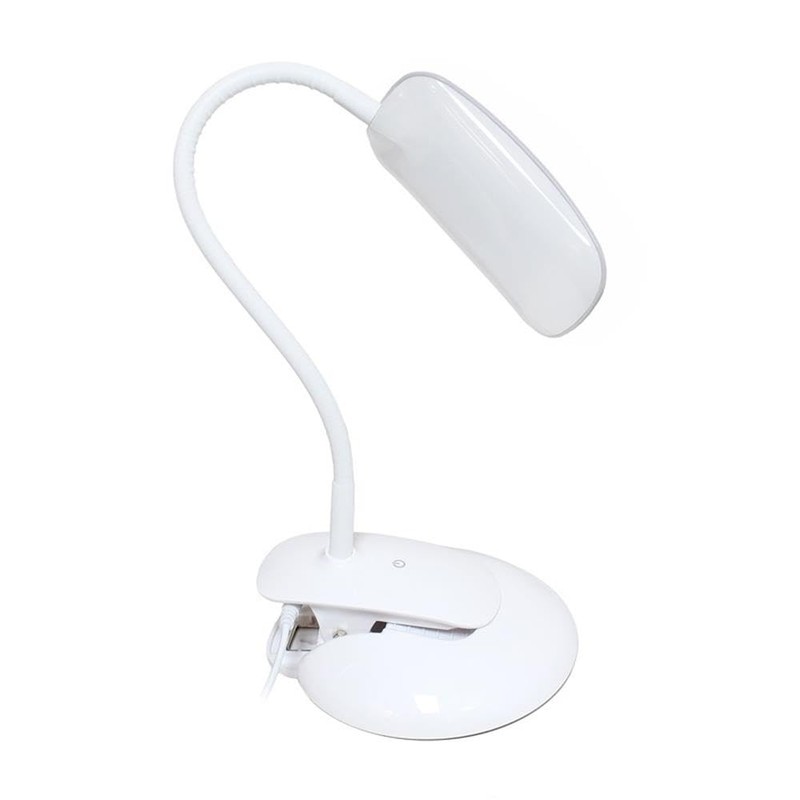 Simple Designs LD2021-GRY Flexi Rounded Clip Light LED Desk Lamp,