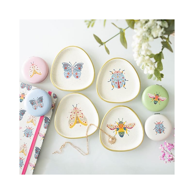 Something Different Wholesale Set of 4 Floral Bug Trinket Dishes