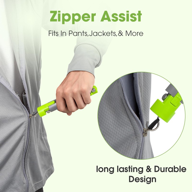 Button Hook with Zipper Pull，One Hand Dressing Aids for Easy