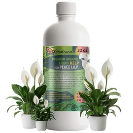 GARDENERA Premium Organic Seaweed & Kelp Superfood for Peace Lily Plants - 32 oz - Liquid Kelp Fertilizer Concentrate (Makes 180 Gallons)