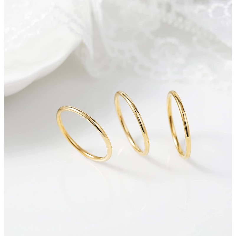 Zakk Ring Women's Men's Narrow Stainless Steel Rose Gold Silver