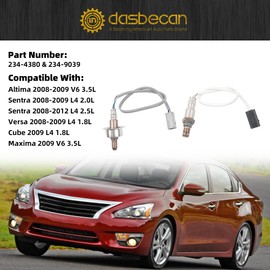 Dasbecan Oxygen O2 Sensor 234-4380 234-9039 Compatible with Nissan Sentra Cube Versa 1.8L 2.0L 2.5L 3.5L 2008 2009, Upstream & Downstream