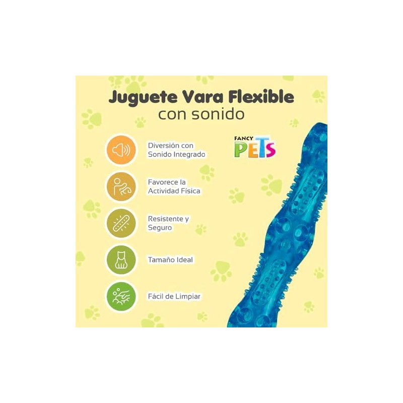Fancy Pets Juguete Vara Flexible con Sonido para Perro Tamaño