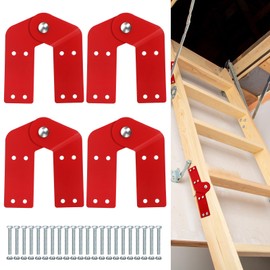 Tandefio 4 Pcs Attic Ladder Hinge Replacement Kit Herringbone Ladder Tie Rod with Anti Slip Screws