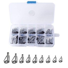 LNJLQW 54 Piece Top Guide Kit Fishing Rod Guides Eye Ring Ceramic Ring Stainless Steel Replacement Repair Repair Bits Fishing Accessories Storage Box