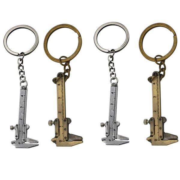 Key Fob, 4 Pieces Mini Caliper, Precision Mini Calliper Keyring,