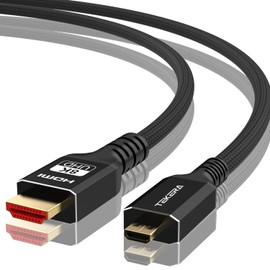 TEKERA Micro HDMI to HDMI Cable 1m, 8K@60Hz High-Speed HDMI to Micro HDMI Type D Cable Compatible with GoPro Hero 11/10/9, Raspberry Pi 4, Sony A6000, Nikon B500, Camera, Tablet, Camcorder and More