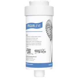 AGUALEVE® Water Filter Shower - Shower Filter | In White | Against Limescale, Heavy Metals, Chlorine, Dirt, Bacteriostatic Effect | More Beautiful Skin & Hair | TÜV Certified Brand Quality Made in EU