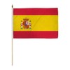 Spain 12x18in Stick Flag - 1 dozen pack