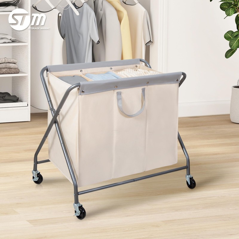 STORAGE MANIAC 160L Laundry Hamper with Wheels, Rolling Laundry Basket,