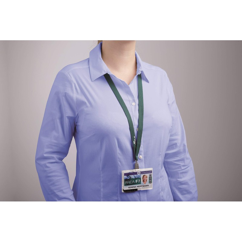 Durable 812732 Textile Soft Lanyard - Dark Green (Pack of