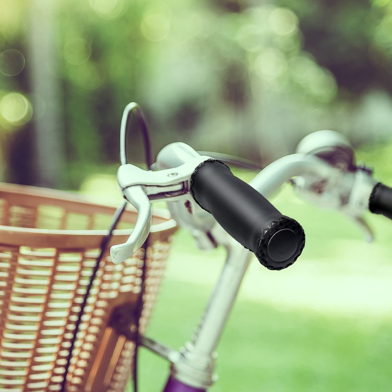 SOLODRIVE Bike Handlebar Grips, Vinyl Leather Grips, Hand-Stitched Beach Cruiser