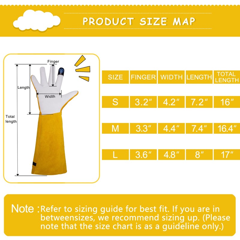 FEISHDEK Rose Pruning Gloves, Deerskin Suede Garden Gloves Women Thorn