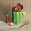 Bicuzat Cactus Shaped Ceramic Kitchen Utensil Holder, Large Cooking Utensil