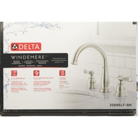 Delta Windemere Brushed Nickel Widespread Bathroom Sink Faucet 8 in.