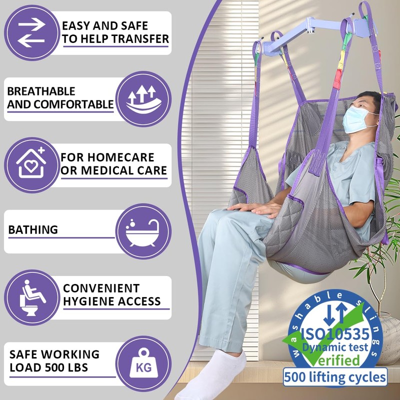 EZ Assistive Patient Lift Sling with Commode Opening, Patient Aid