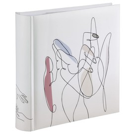 Hama "Hands" Slip-in Photo Album (Memo Album with 100 Pages, for Inserting 200 Photos in 10 x 15 Format Graphics, 22.5 x 22) Slip-in Album Photo Book White
