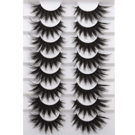 FANXITON FANXITON False Eyelashes 20 MM Long Fluffy False Lashes 9D Cat-eye Volume Faux Mink Lashes Pack 8 Pairs