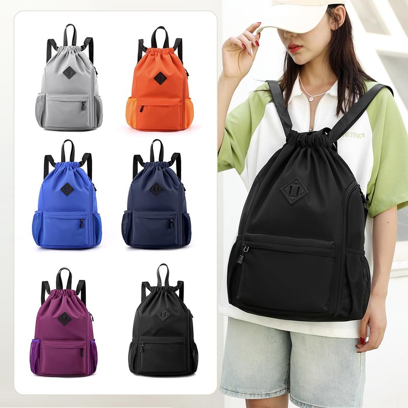 Valleycomfy Waterproof Drawstring Gym Backpack Bag for Men & Women,Sports