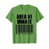 Area 51 Inmate Barcode Alien Green Costume T-Shirt