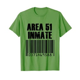 Area 51 Inmate Barcode Alien Green Costume T-Shirt
