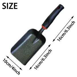 AWISEFULL Fireplace Shovel 12.6" Ash Shovel for Fire Pit & Garden, Heat Resistant Carbon Steel, Black - S