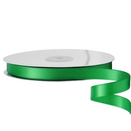 LIUYAXI Green Stain Ribbon, 5/8" X Continuous 50 Yards, Double Faced Fabric Ribbon Perfect for Gift Wrapping Wedding Birthday Party Christmas Hair Floral Craft Baby Shower