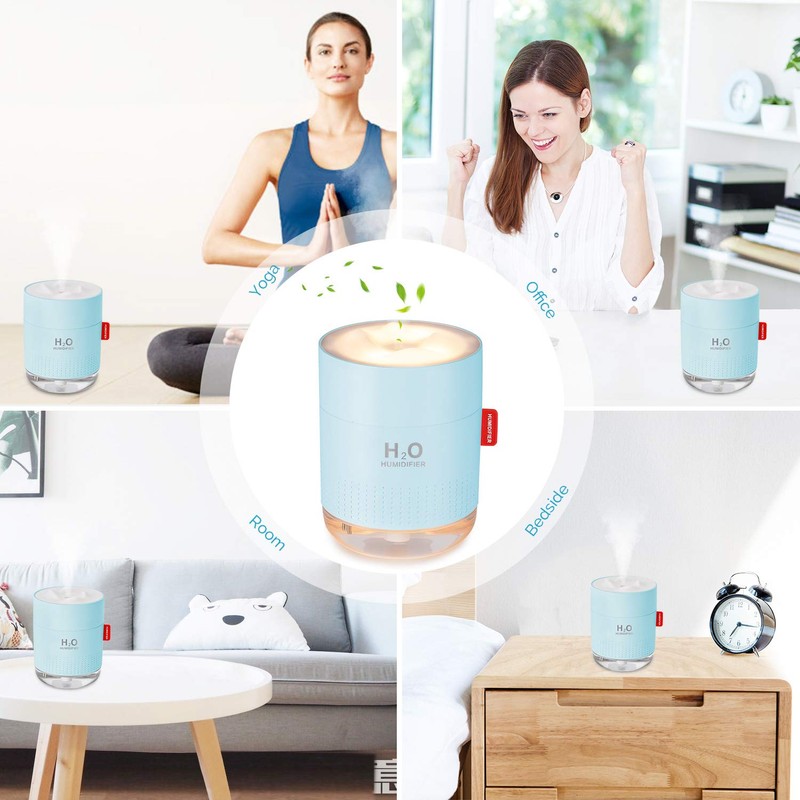 Portable Mini Cool Mist Humidifier, 500ml USB Personal Desktop Humidifier