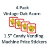 vendinglabels Candy Vending Machine Labels Acorn Price Stickers (4 pack)