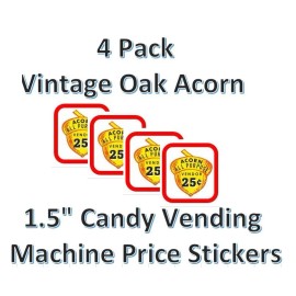 vendinglabels Candy Vending Machine Labels Acorn Price Stickers (4 pack) - $1