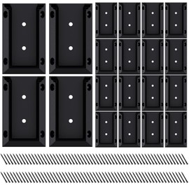 Goovilla Deck Railing Bracket Connectors, 2x4 Brackets for Railing Wood Lumber Post, 20 PCS Sturdy Nylon Deck Rail Bracket with 120 PCS Coating Screws for Wooden Stair Fence Railings Handrail, Black