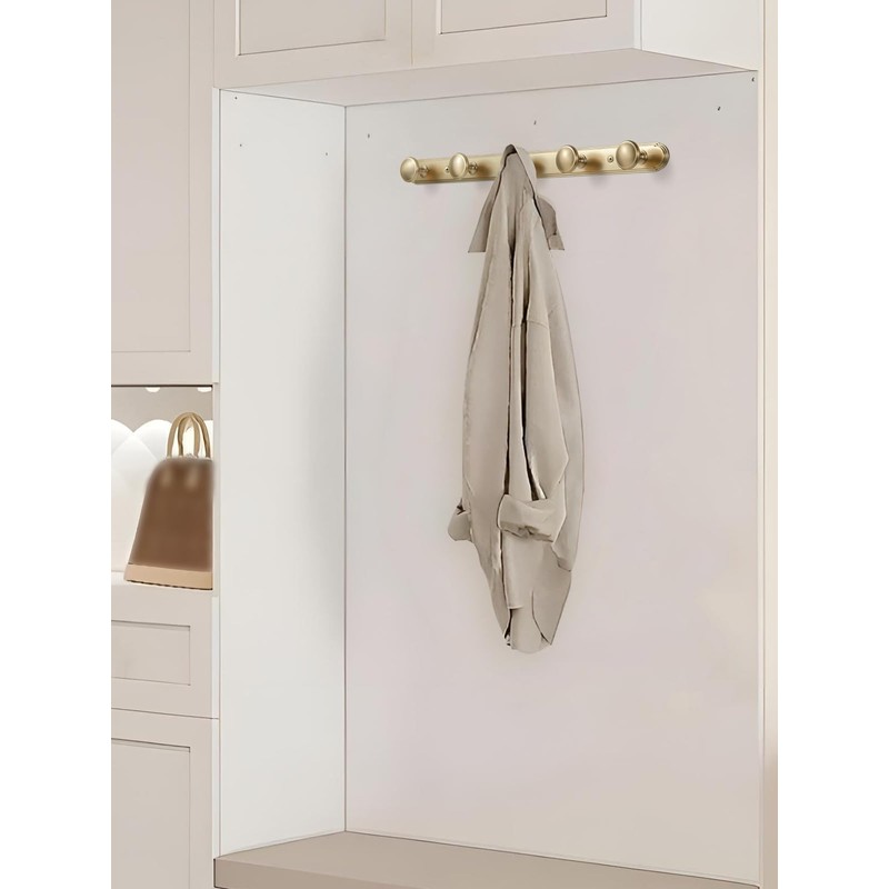 Goo-Ki 1 Pack Champagne Bronze Coat Rack Wall Mount Heavy