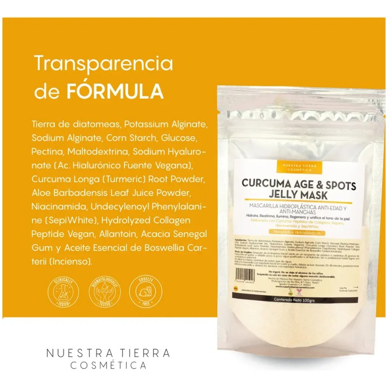 Mascarilla Hidroplastica Curcuma Age & Spots Jelly Mask 100g Tipo