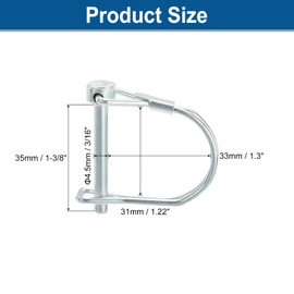 sourcing map 10Pcs 11/16" Dia Trailer Coupler Pin, 1-3/8" Long Coupler Pin Shaft Locking Pin, Round Pto Pin for Farm Trailers and Garden