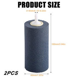 Luftstein für Aquarium, 2 Stück 10 cm Großer Luftblasen Diffusor Airstones, 4mm / 6mm Schlauch Anschließbar, Aquarium Sprudelstein, Sauerstoffstein Sprudler für Teich und Aquarium Fischbecken