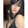 Huaya Peluca Negra Cabello Sintético Lacio Corto Con Fleco Liso