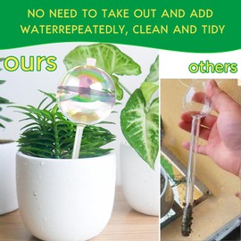 13 oz Up 2 Weeks Large Plant Watering Globes - Self Watering Bulbs for Indoor & Outdoor Plants, Glass Water Globes, Slow Watering for Plants While Away, Self Watering Planter Insert 4 Pack