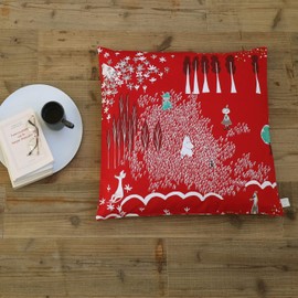 Quarter Report (MOOMIN) Moomin Zabuton (Zabuton) Cover, Red, Approx. 21.7 x 23.2 inches (55 x 59 cm), Meisenban, 100% Cotton, Made in Japan