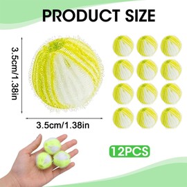 deegbbyi 12 Stücke Tierhaarentferner Waschmaschine, Katzenhaarentferner Waschmaschine, Entfernt Tierhaare, Wiederverwendbar Fusselbälle für Wäschetrockner und Waschmaschine(Gelb)