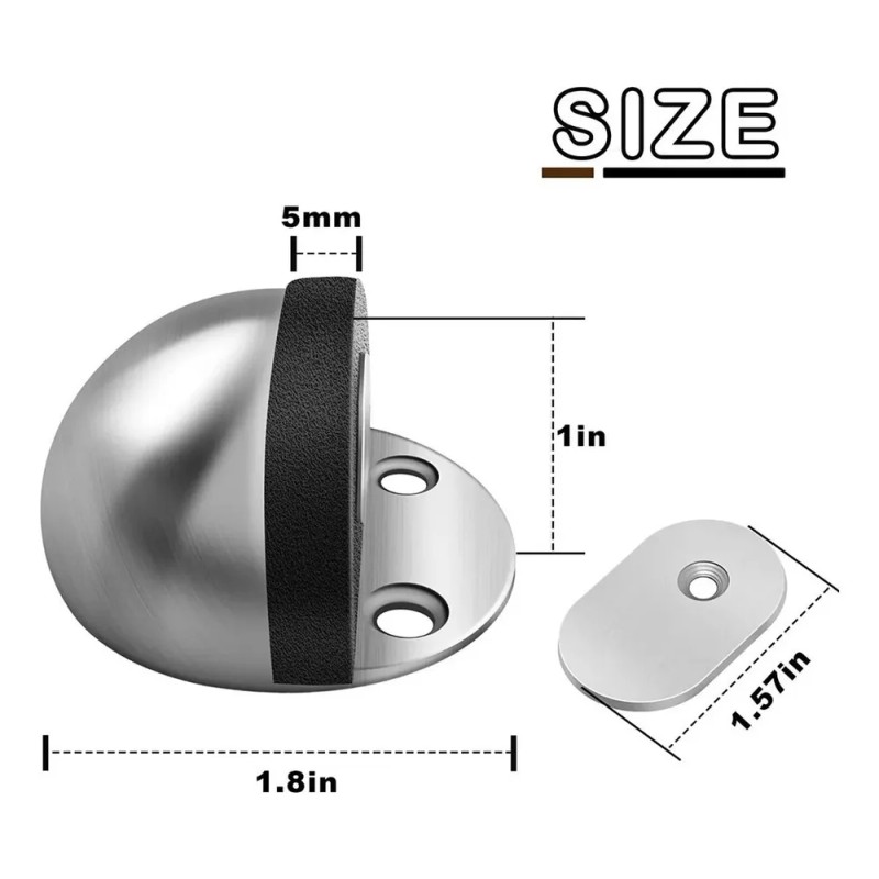 Topes para Puertas Chicon Pack 6 Magnéticos Acero Inoxidable con