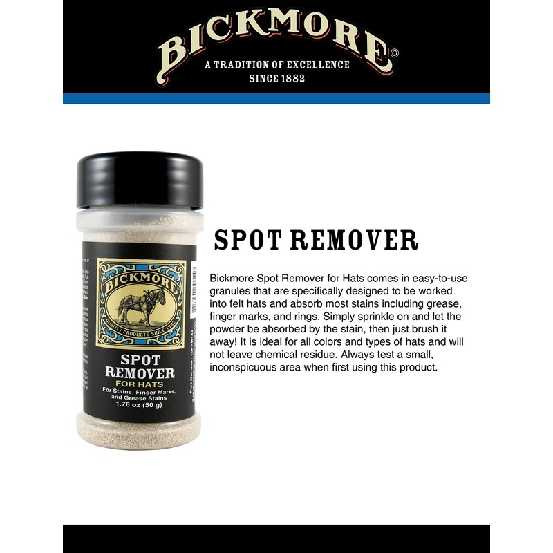 Bickmore Spot Remover for Hats- Cleans and Removes Stains, Grease,