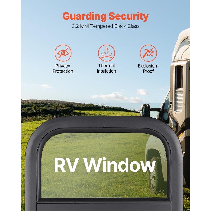 VEVOR Vertical RV Window, 14" W x 16" H Tinted