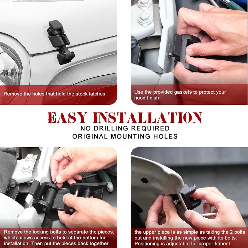 Seven Sparta Hood Latches Aluminum Hood Catch Compatible with Jeep