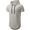 KLIEGOU Men's Hooded T-Shirt 190GSM 100% Cotton Soft Streetwear Longline